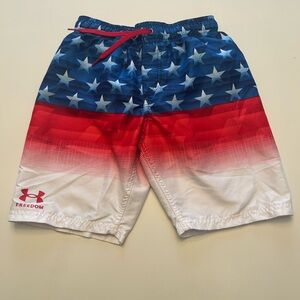 Under Armour Red, Blue and White Swim Shorts